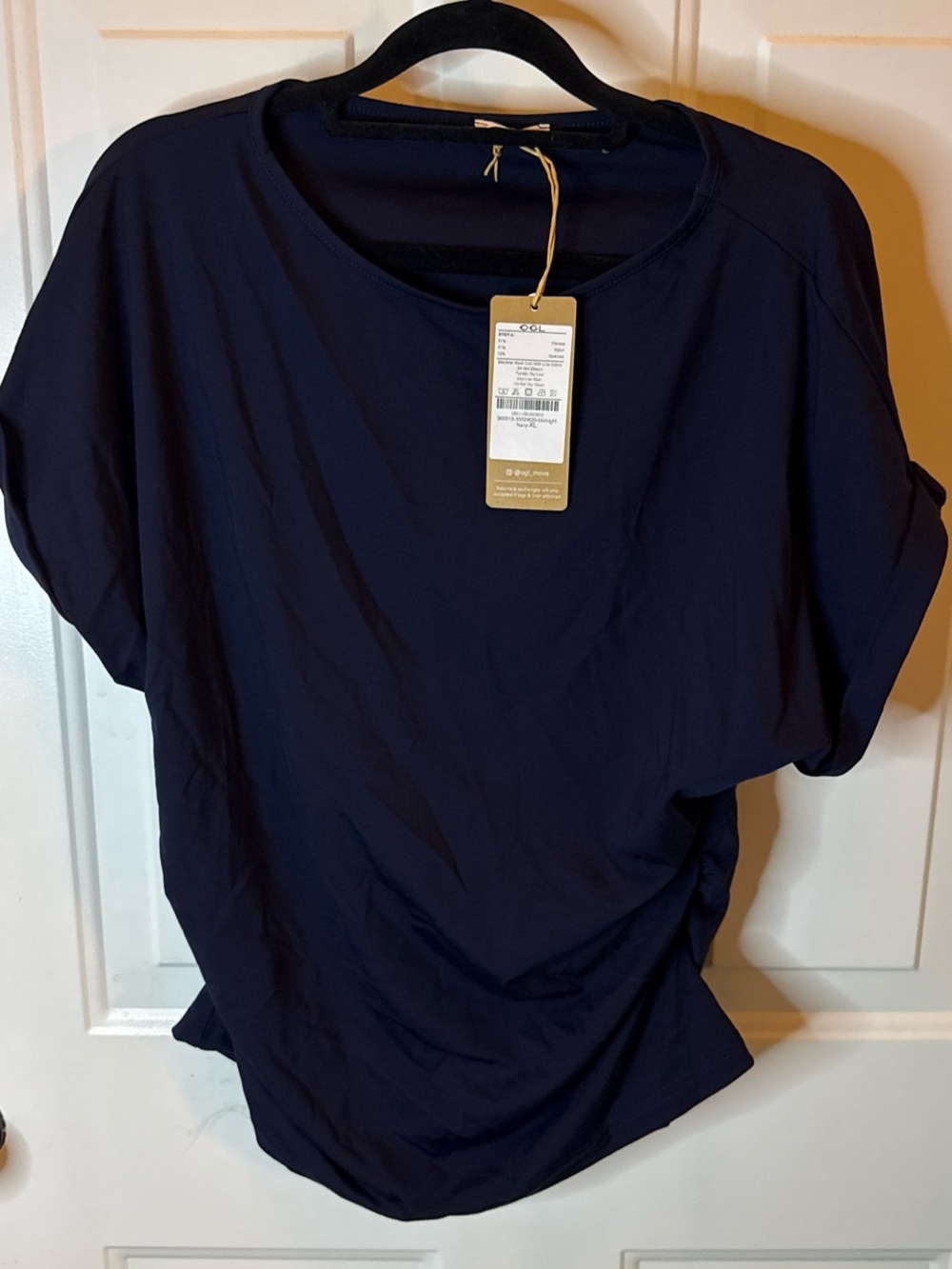 OGL Navy Short Sleeve Relaxed Dolman Top